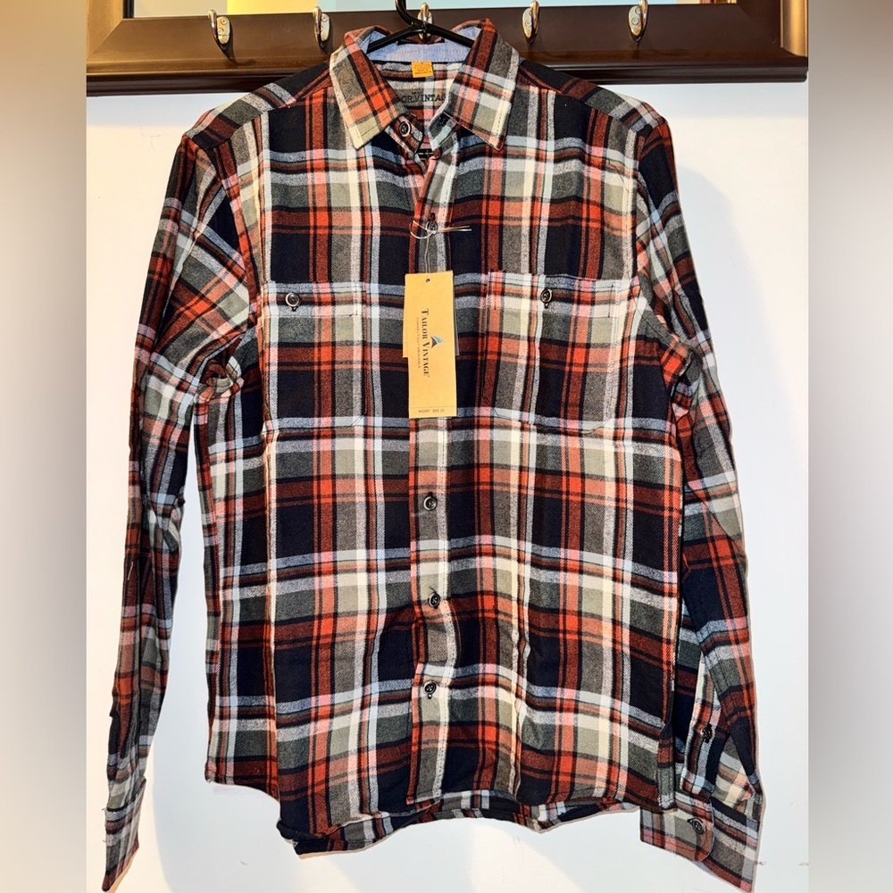 NWT Tailor Vintage Men's Plaid Shirt Size Small